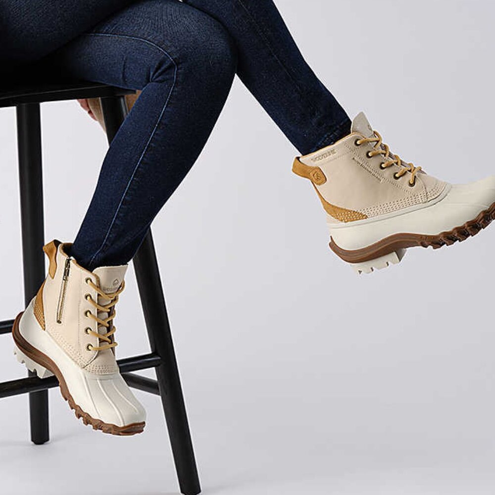 NEW Wolverine All Weather Ivory Torrent Waterproof Quilted Duck Boots NWT